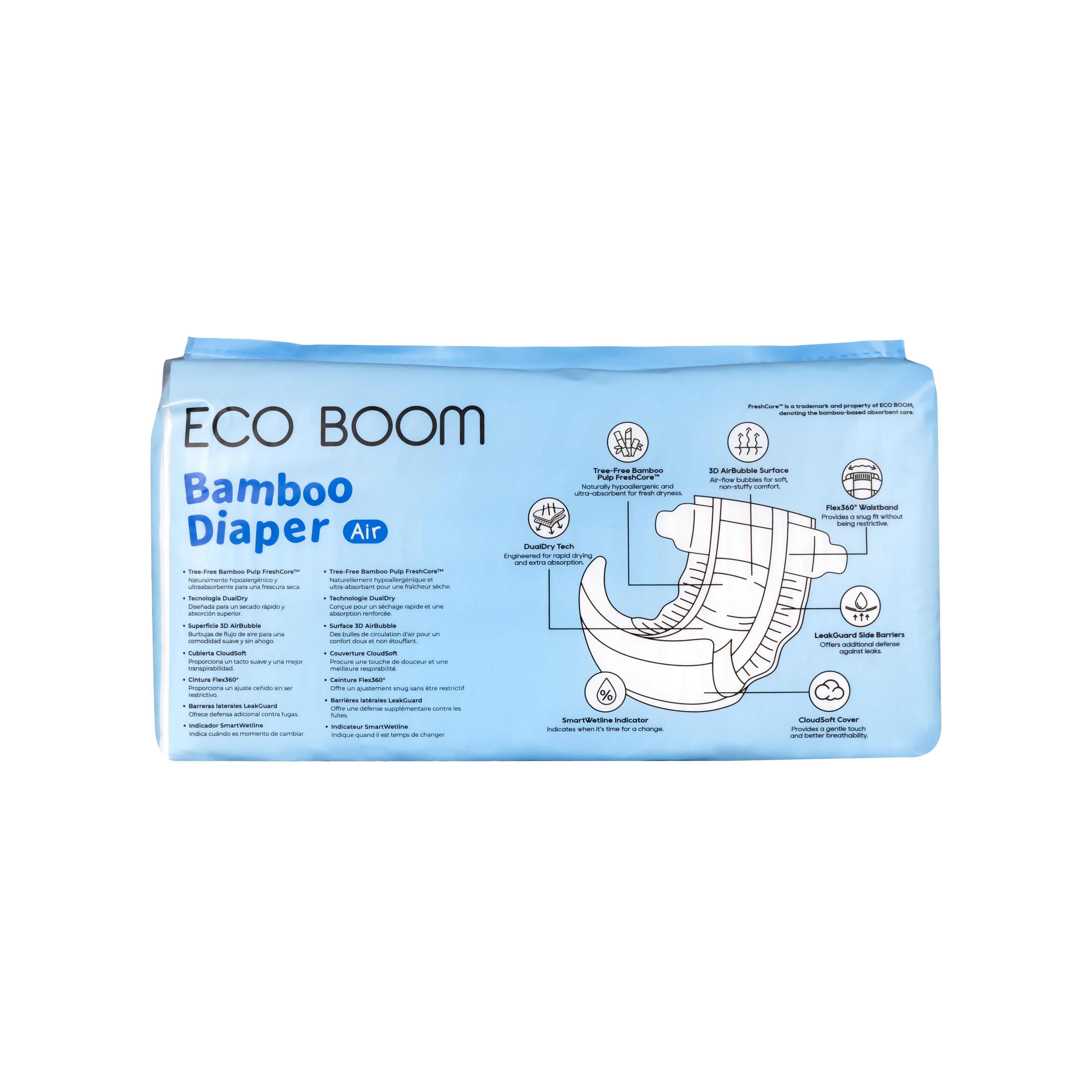 ECO BOOM® AIR pelene - veličina XS (ispod 4,5 kg) - 38 kom