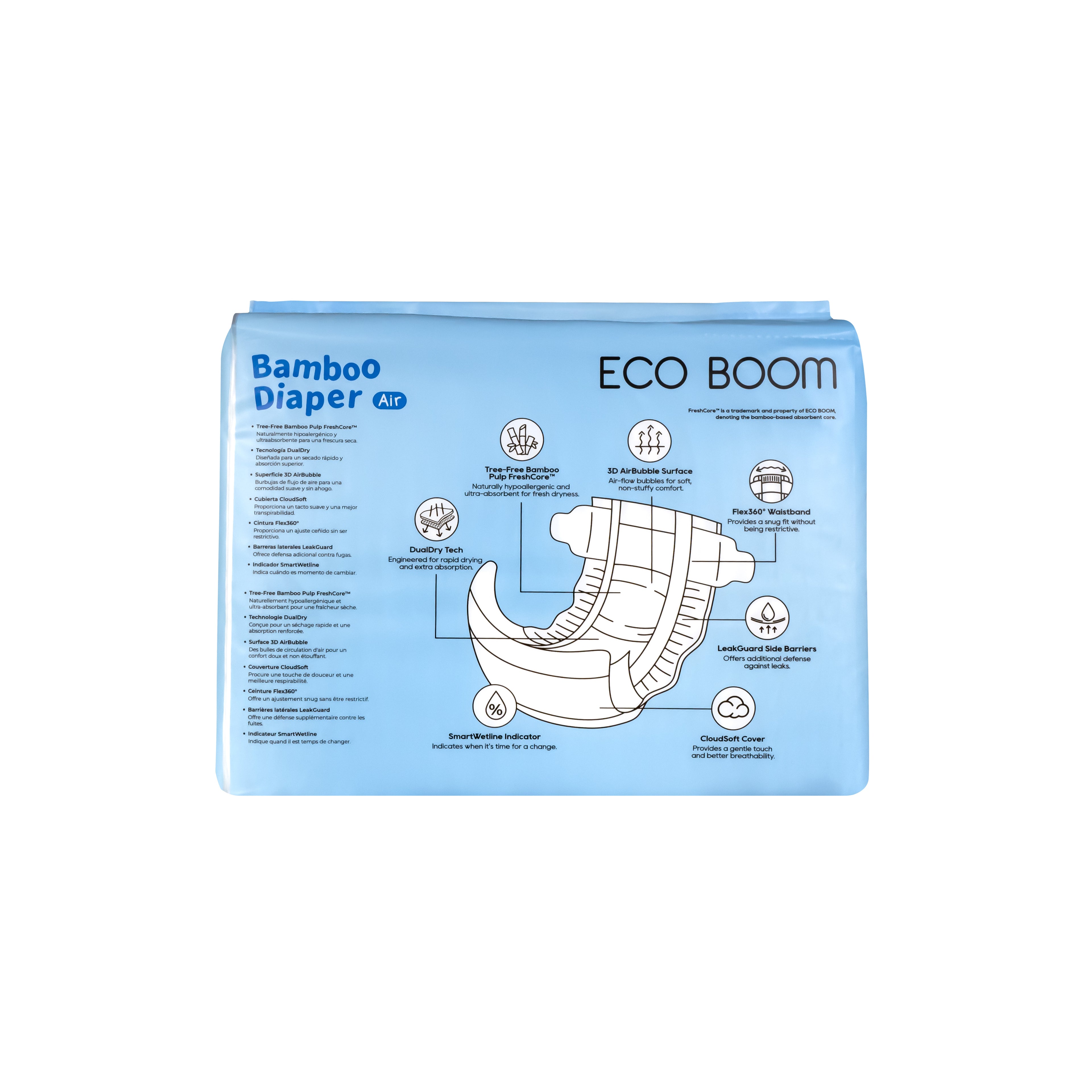 ECO BOOM® AIR pelene - veličina L (9-14 kg) - 30 kom